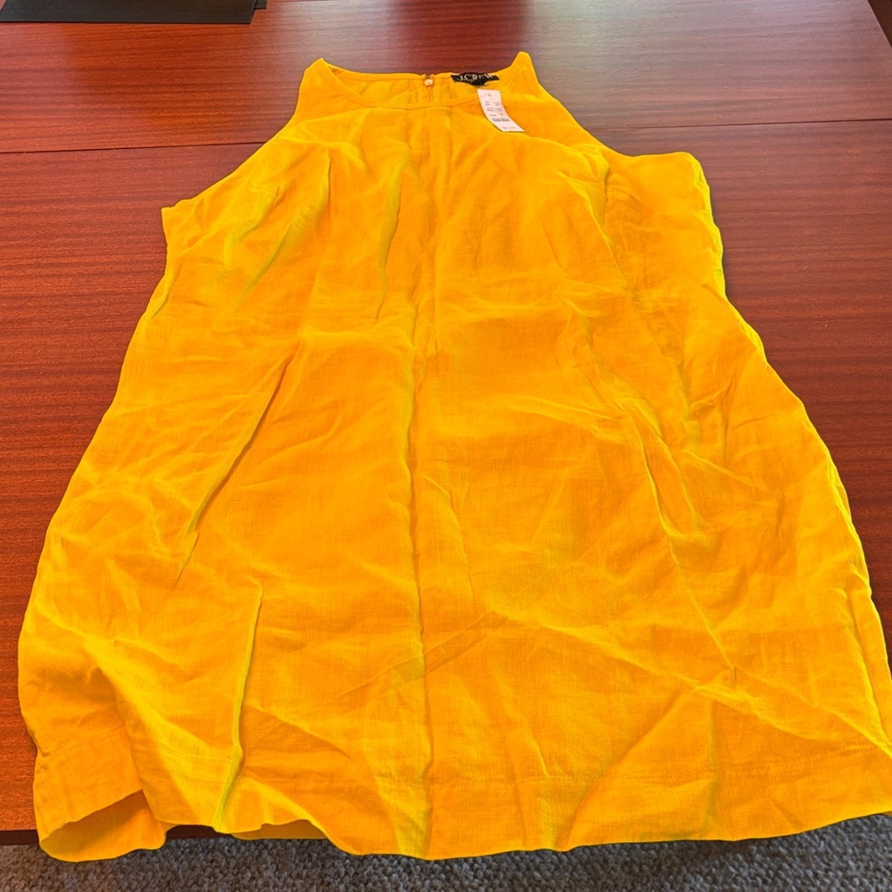 Bright Yellow Sleeveless Shift Dress j crew
